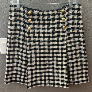 Talbots houndstooth pleated skirt